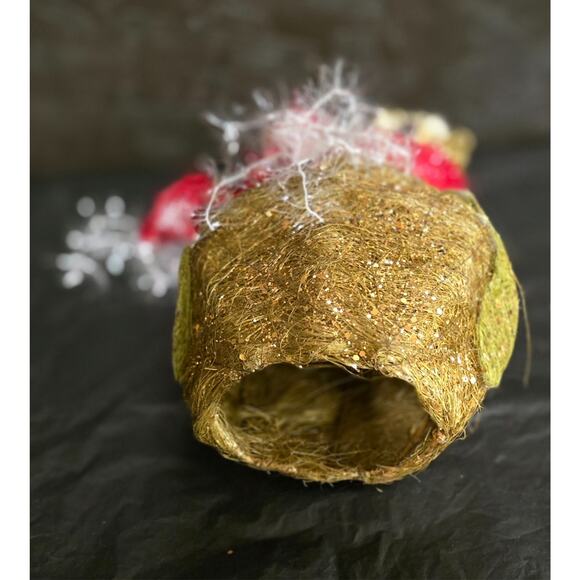 Holiday Time Christmas Brown 12" Owl Tree Topper Decorative, Glitter, Red Festiv - Picture 4 of 6